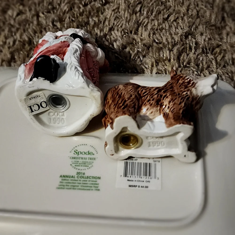 VTG Christmas Fitz and Floyd Russian Santa and Bear Salt Pepper Shaker Set 1990 - Picture 5 of 8